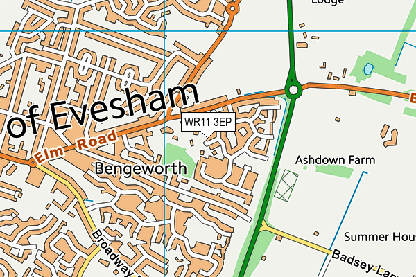 WR11 3EP map - OS VectorMap District (Ordnance Survey)