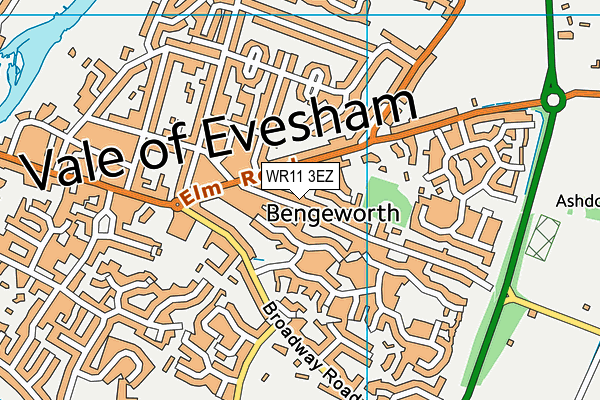 WR11 3EZ map - OS VectorMap District (Ordnance Survey)