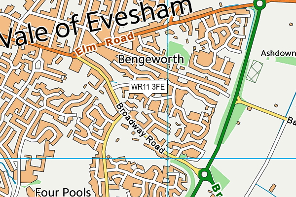 WR11 3FE map - OS VectorMap District (Ordnance Survey)