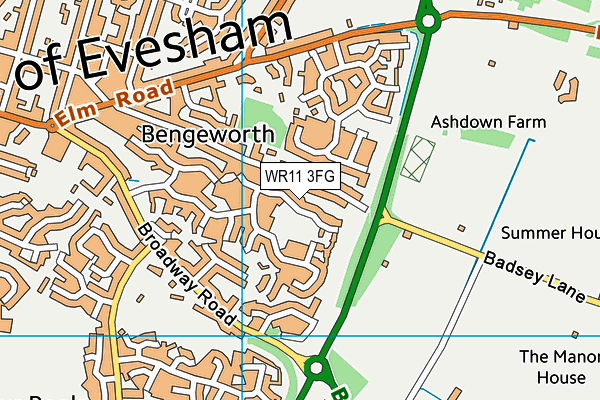 WR11 3FG map - OS VectorMap District (Ordnance Survey)