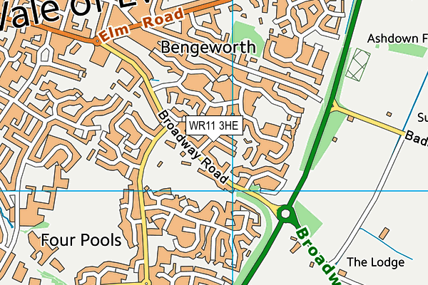 WR11 3HE map - OS VectorMap District (Ordnance Survey)