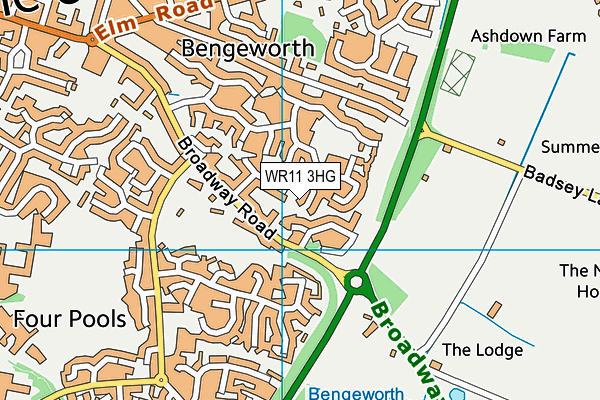 WR11 3HG map - OS VectorMap District (Ordnance Survey)