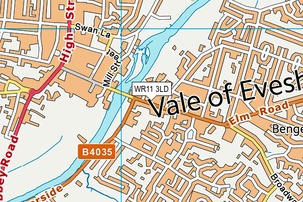 WR11 3LD map - OS VectorMap District (Ordnance Survey)