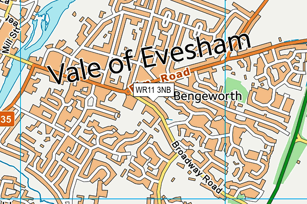 WR11 3NB map - OS VectorMap District (Ordnance Survey)