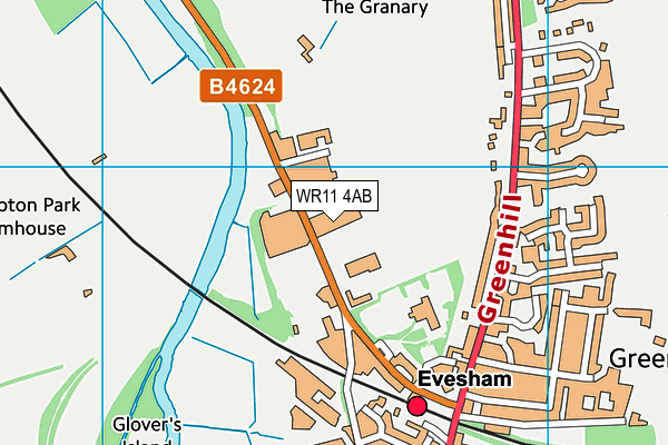 WR11 4AB map - OS VectorMap District (Ordnance Survey)