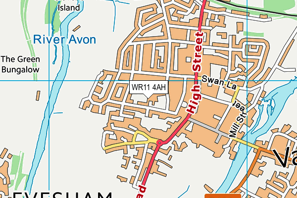 WR11 4AH map - OS VectorMap District (Ordnance Survey)