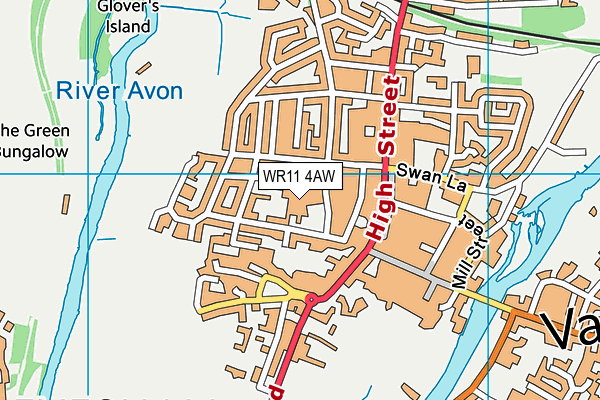 WR11 4AW map - OS VectorMap District (Ordnance Survey)