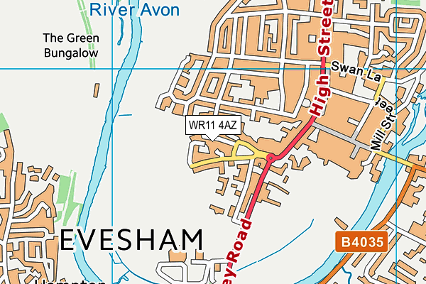WR11 4AZ map - OS VectorMap District (Ordnance Survey)