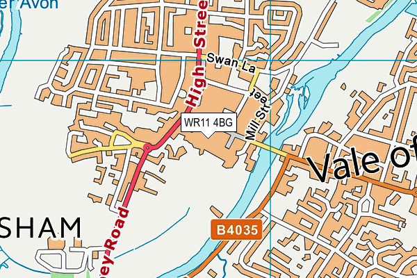 WR11 4BG map - OS VectorMap District (Ordnance Survey)
