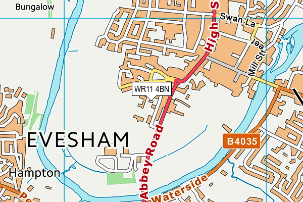WR11 4BN map - OS VectorMap District (Ordnance Survey)