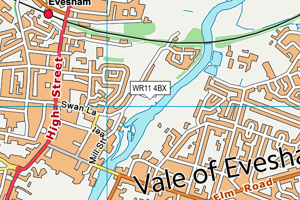 WR11 4BX map - OS VectorMap District (Ordnance Survey)