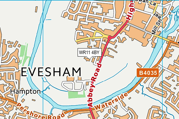 WR11 4BY map - OS VectorMap District (Ordnance Survey)