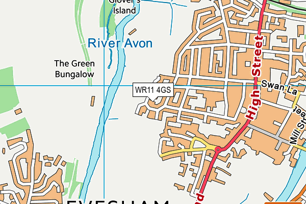 WR11 4GS map - OS VectorMap District (Ordnance Survey)