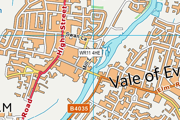 WR11 4HE map - OS VectorMap District (Ordnance Survey)