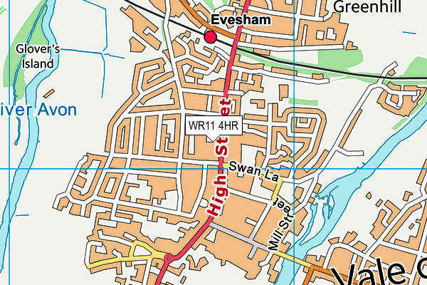 Map of THE HEALTH HUB EVESHAM LTD at district scale