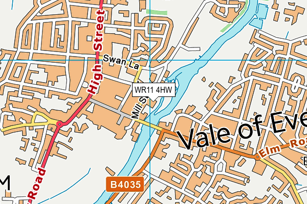 WR11 4HW map - OS VectorMap District (Ordnance Survey)