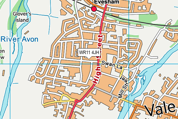 WR11 4JH map - OS VectorMap District (Ordnance Survey)