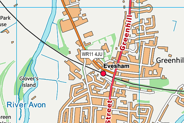 St Egwin's CofE Middle School map (WR11 4JU) - OS VectorMap District (Ordnance Survey)