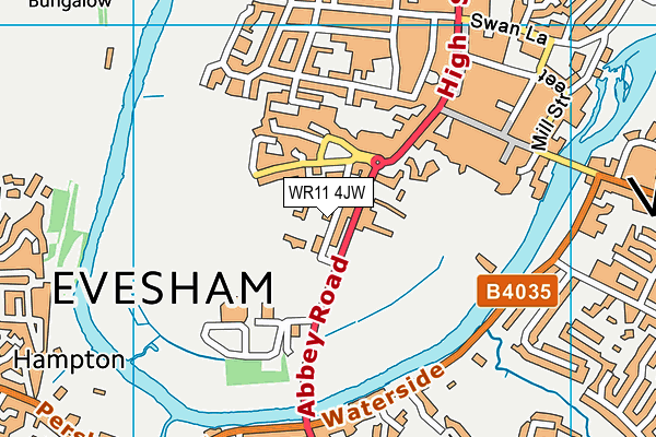 WR11 4JW map - OS VectorMap District (Ordnance Survey)