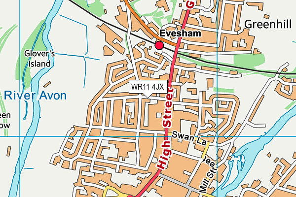 WR11 4JX map - OS VectorMap District (Ordnance Survey)