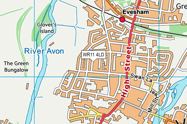 WR11 4LD map - OS VectorMap District (Ordnance Survey)