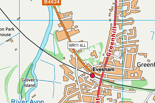 WR11 4LL map - OS VectorMap District (Ordnance Survey)