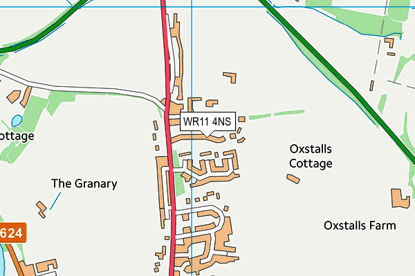 WR11 4NS map - OS VectorMap District (Ordnance Survey)