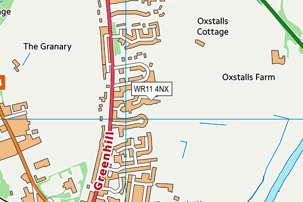 WR11 4NX map - OS VectorMap District (Ordnance Survey)