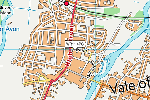 WR11 4PG map - OS VectorMap District (Ordnance Survey)