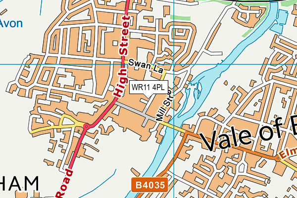 WR11 4PL map - OS VectorMap District (Ordnance Survey)