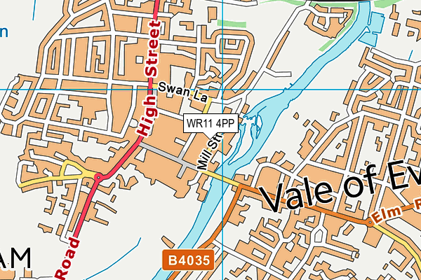 WR11 4PP map - OS VectorMap District (Ordnance Survey)
