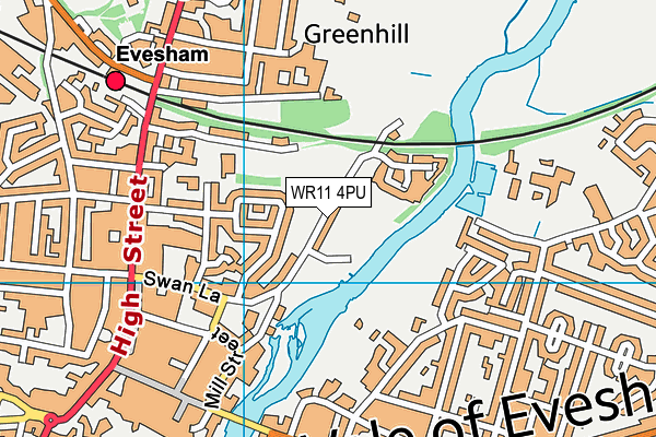 Common Meadow (Closed) map (WR11 4PU) - OS VectorMap District (Ordnance Survey)