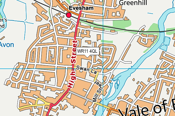 WR11 4QL map - OS VectorMap District (Ordnance Survey)