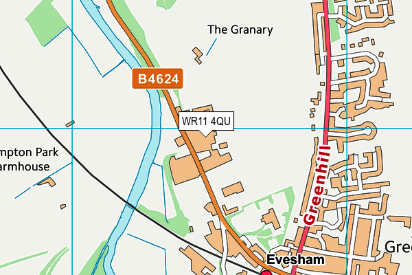 WR11 4QU map - OS VectorMap District (Ordnance Survey)