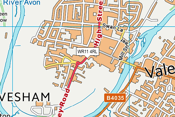 WR11 4RL map - OS VectorMap District (Ordnance Survey)