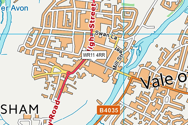 WR11 4RR map - OS VectorMap District (Ordnance Survey)