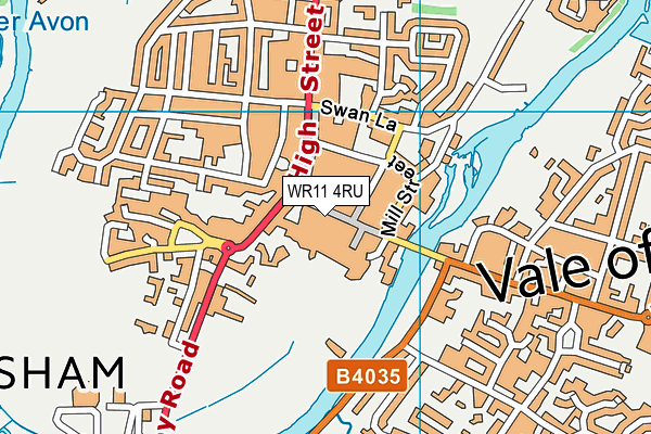 WR11 4RU map - OS VectorMap District (Ordnance Survey)
