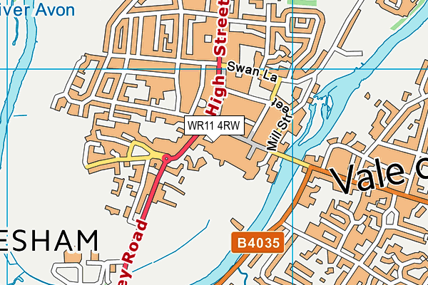 WR11 4RW map - OS VectorMap District (Ordnance Survey)