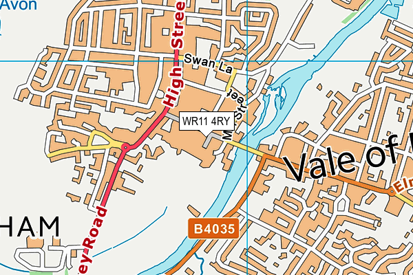 WR11 4RY map - OS VectorMap District (Ordnance Survey)