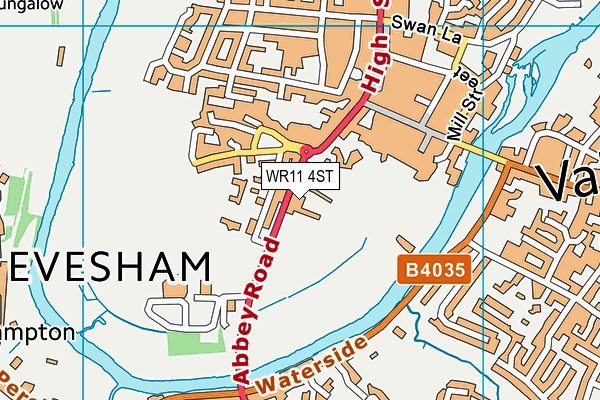 Evesham Rowing Club map (WR11 4ST) - OS VectorMap District (Ordnance Survey)