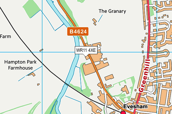 WR11 4XE map - OS VectorMap District (Ordnance Survey)