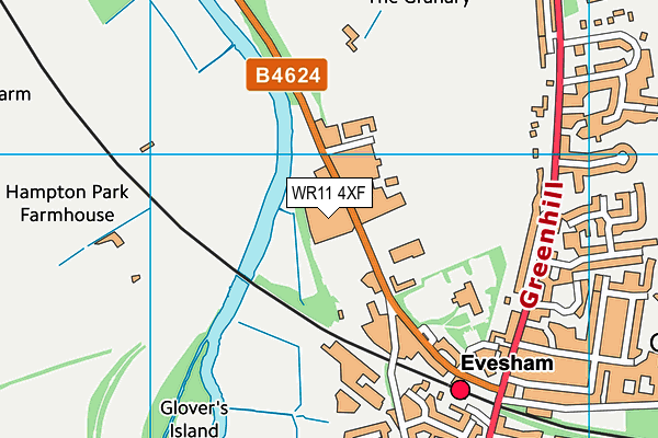 WR11 4XF map - OS VectorMap District (Ordnance Survey)