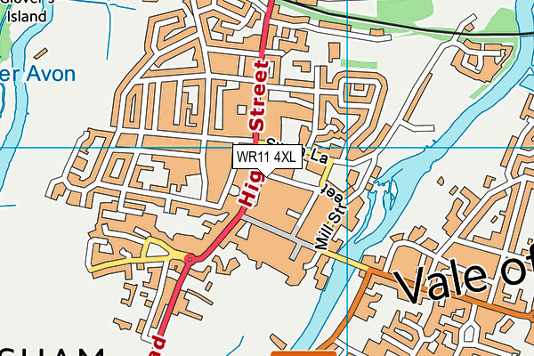 WR11 4XL map - OS VectorMap District (Ordnance Survey)