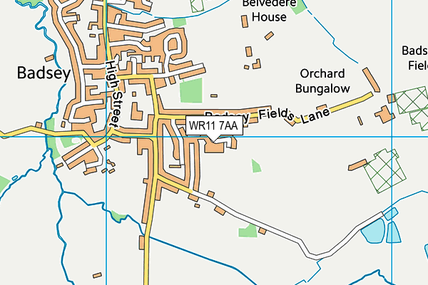 WR11 7AA map - OS VectorMap District (Ordnance Survey)