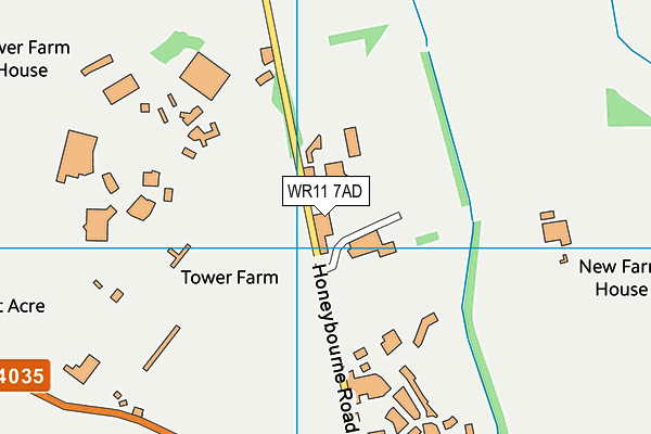 WR11 7AD map - OS VectorMap District (Ordnance Survey)