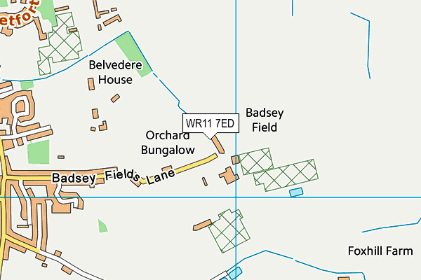 WR11 7ED map - OS VectorMap District (Ordnance Survey)