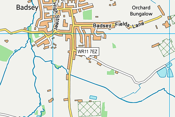 Sands Lane Recreation Ground map (WR11 7EZ) - OS VectorMap District (Ordnance Survey)