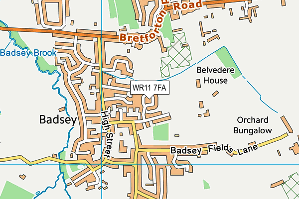 WR11 7FA map - OS VectorMap District (Ordnance Survey)