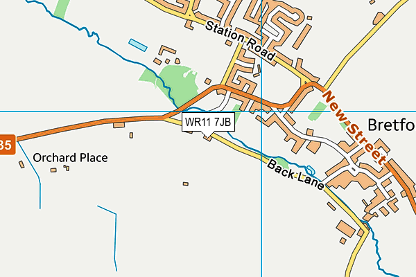 WR11 7JB map - OS VectorMap District (Ordnance Survey)