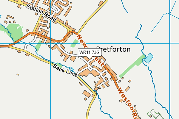 WR11 7JG map - OS VectorMap District (Ordnance Survey)